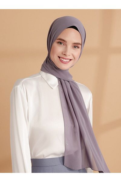 Tuva Şal Chiffon Shawl - Violet - Canvas