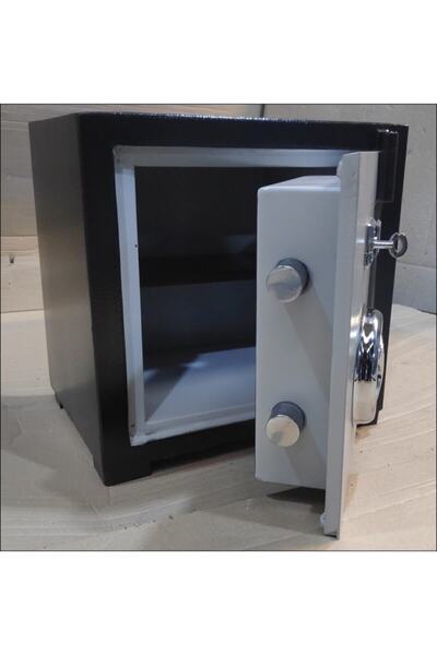 TANILMIŞ Çelik Para Kasası Yangına Dayanıklı 40 Cm Şifreli Siyah Gri