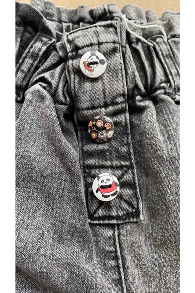 Çikoby Kız Bebek Beli Lastikli Mom Jeans