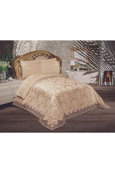 Çalışkan Çeyiz Evi Νυφικό Σετ Σενίλ 7 τεμαχίων Sultan French Laced