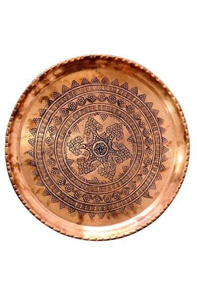 Binbir Trend صينية نحاسية أورفا سميكة مطرزة يدوياً مقاس 23 سم