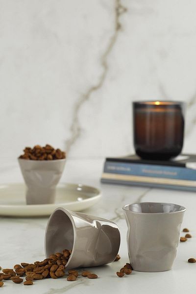 Kütahya Porselen Crash 3 Piece Coffee Set Gray