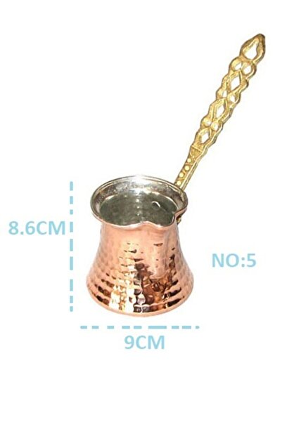 Genel Markalar Büyük Bakır Cezve 5 Numara Kahve Cezvesi Işlemeli Bakır