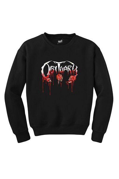 Z zepplin Obituary Bloody Skull Black Sweatshirt