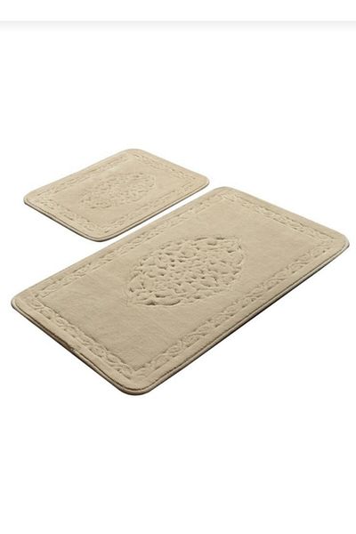 MEKA TEKSTİL Cotton Bath Set Ottoman Model 2-Piece Gold Color