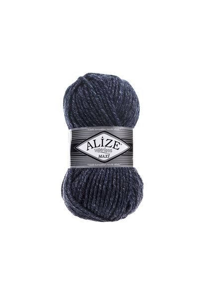 Alize Superlana Maxi 25% μαλλί - 75% ακρυλικό / 100 gr - 100 M Weft Beanie για πλέξιμο 805 Jaspe Navy Blue