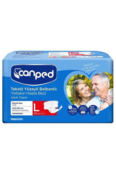 Canped 30 Pieces L Textile Surface - Patient Diaper and Waistband
