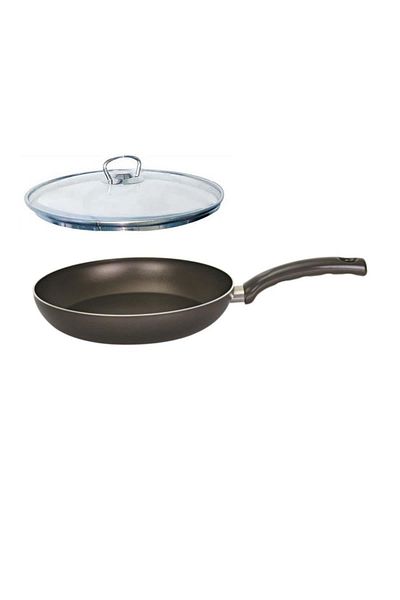 Mehtap Onyx Teflon Pan 22 Cm with Glass Lid