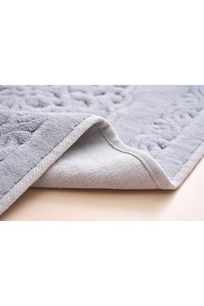 MEKA TEKSTİL Cotton Bathroom Set 2 Pieces Ottoman Model Blue Color