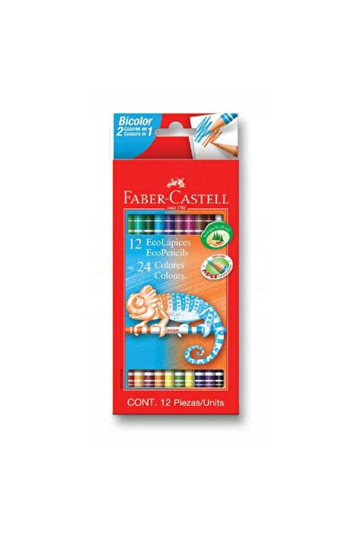 Faber Castell Faber-castell Bicolor Çift Uçlu Kuru Boya Kalem Seti 24 Renk