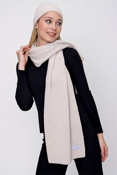CHUBA Women's Thessaloniki Knitwear Scarf and Beret Set Beige 22wk270