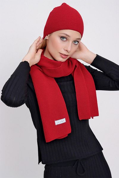 CHUBA Women's Thessaloniki Knitwear Scarf and Beret Set Red 22wk270