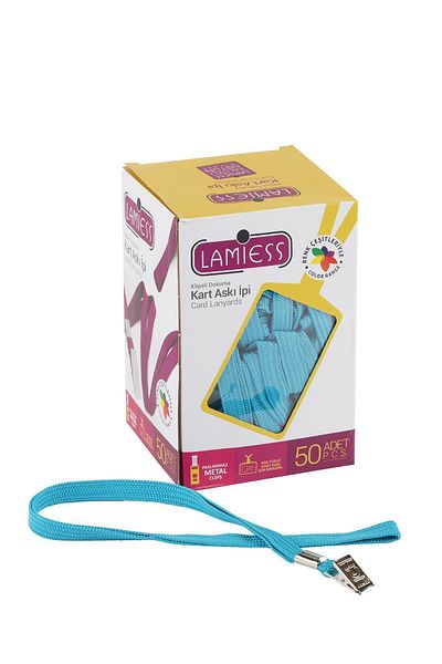 Lamiess Card Hanger Rope with M.punch Clip Turquoise 50 Pieces