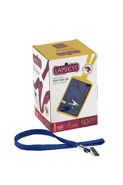 Lamiess Card Hanger Rope with M.mash Clip Navy Blue 50 Pieces