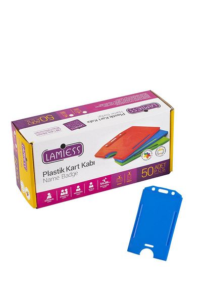 Lamiess Lms 217 Vertical Plastic Card Container Blue 50 Pieces