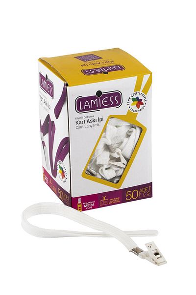 Lamiess White 50-Piece Plastic Clip Card Hanger Lanyard