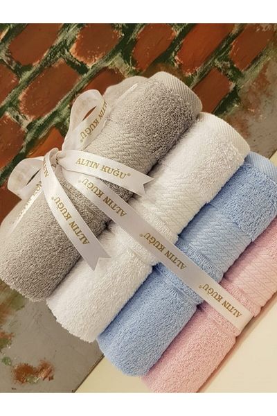 Özdilek Trendy Towel 4 Pieces - Pink A.blue White A.grey