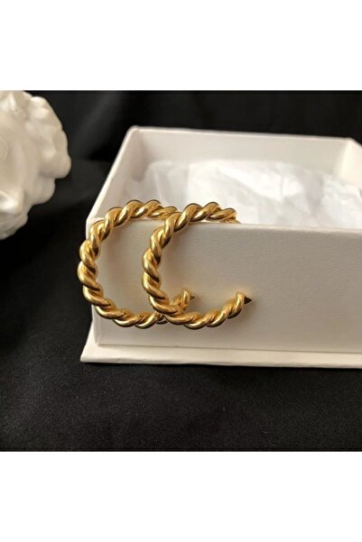 AKCstore Seran Çelik Gold Küpe