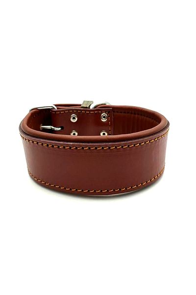 Tasma Market Tan Soft Textured Leather Dog Collar