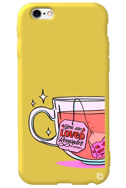 WANNA PROTECT iPhone 6 Plus Yellow Color Premium Velvet Inside Tea Patterned ...