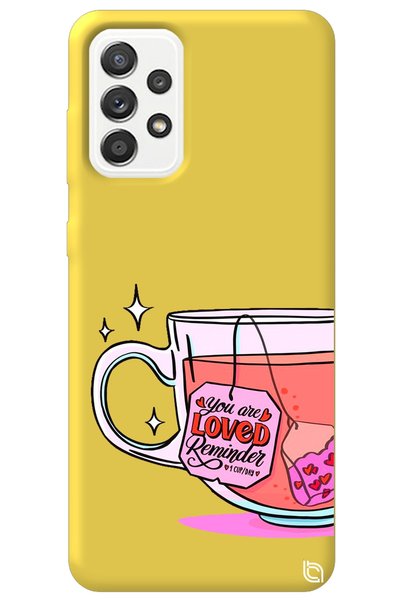 WANNA PROTECT Samsung Galaxy A72 Yellow Color Premium Velvet Inside Tea Patte...
