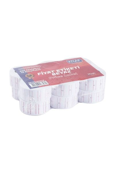 KRAF Price Tag White Striped 12 Pack