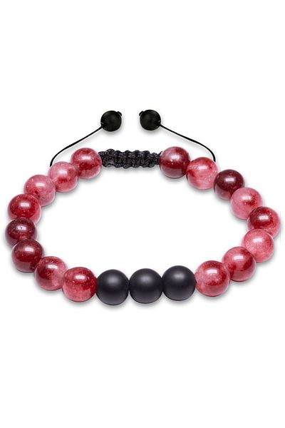 Tesbih Atölyesi Certified Red Quartz Onyx Stone Natural Stone Bracelet Set