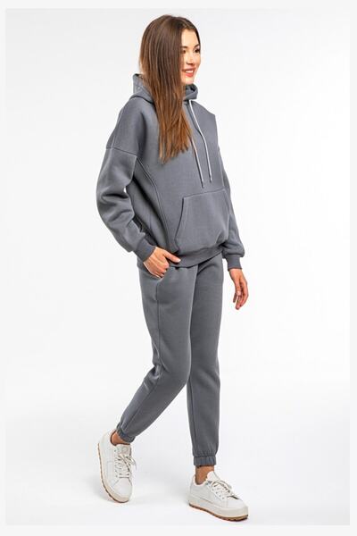 Machetta Σετ γυναικεία φόρμα φλις 3 κλωστών σε ανθρακί χρώμα