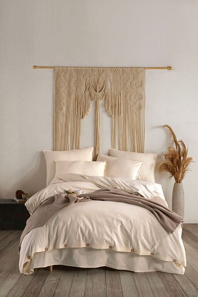 Macas Home Σετ Παπλωματοθήκη Διπλό Πλένεται Pure Natural 100% Βαμβάκι 200*220