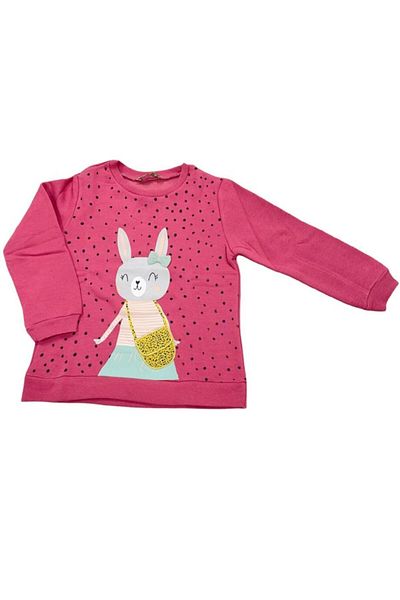 ipek atlas Hanorac pentru fete cu model iepure fucsia