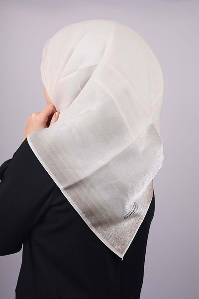 PİRAMİT Pyramid Solid Color Glitter Banded Evening Scarf - Pattern-07 - Color-16