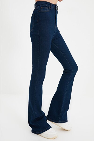 SANTA BELLA Tamnoplave ženske farmerke sa širokim nogavicama