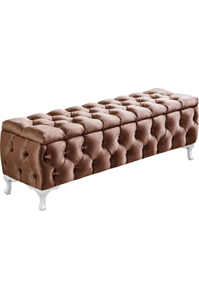 aldagelsin Lüks Sandıklı Chester Puf Bench Ayakucu Koltuk 90 cm