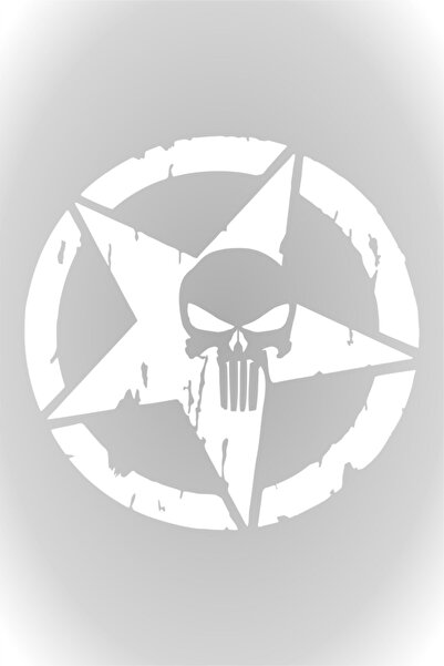 esticker 40 X 40 Cm Army Star Kuru Kafa Askeri Yıldız Off Road Sticker