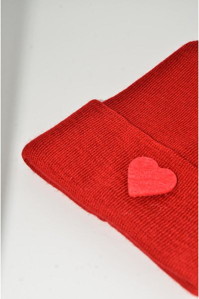 mottomia New Year/Valentine's Day Special Red Color Unisex Beret with Red Heart Figure