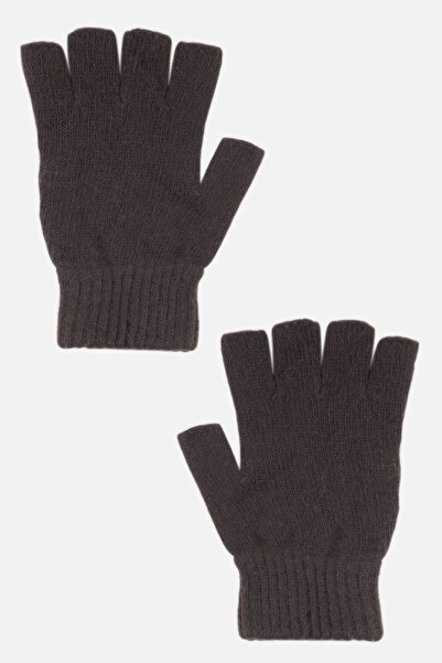 pinknite Klasik Angora Yünlü Unisex Yarım Parmak Eldiven