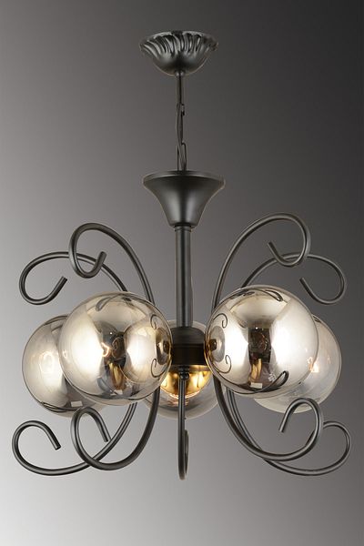 SONSUZ AYDINLATMA&AVİZE Violet Black 5-Piece Smoked Glass Modern Luxury Chandelier