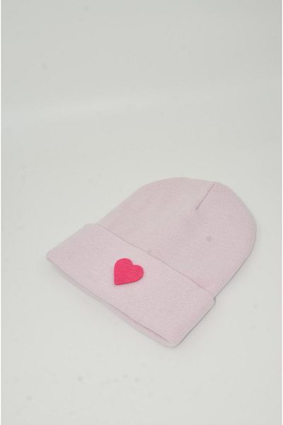 mottomia New Year/Valentine's Day Special Pink Heart Figured Pink/Powder Color Unisex Beret