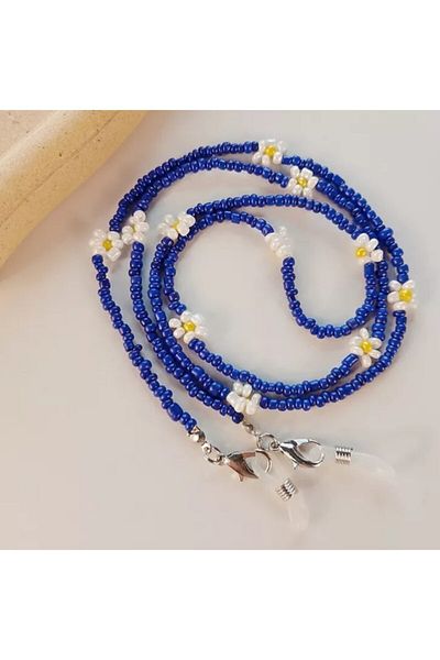 İPAR AKSESUAR Navy Blue Sand Bead Daisy Glasses