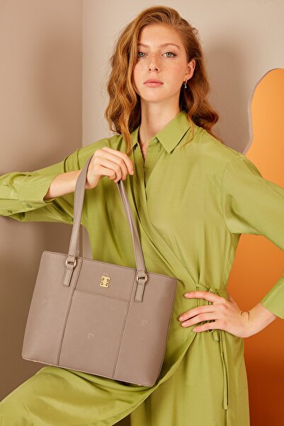 Pierre Cardin Print Γκρι Γυναικεία Τσάντα ώμου 05PO22Y1572