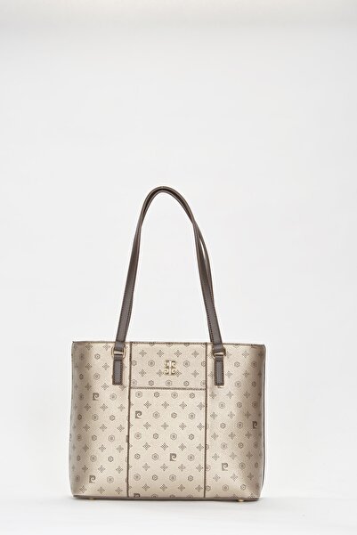 Pierre Cardin Goldfarbene Damen-Umhängetasche mit Monogramm 05PO22Y1572