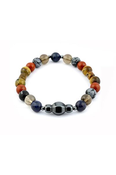 OSMANLI DOĞAL TAŞ Sertifikalı Oğlak Burcu Bileklik-obsidyen-kaplan Gözü-jaspe...