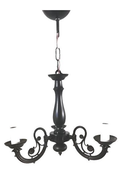 TEKAY AYDINLATMA Siyah 3 Lü Salon Oturma Odası Yatak Odası Avizesi E 14 Duy