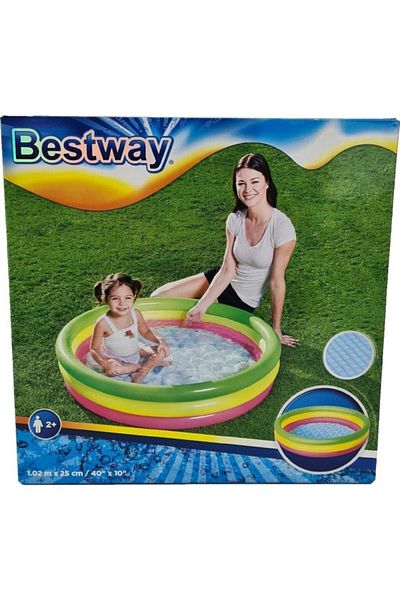 BESTWAY 51104 Colorful inflataBle Pool - 3 Section Base, 102 Cm