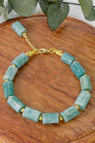 Dünya Doğal Taş سوار من حجر الأمازونيت الطبيعي