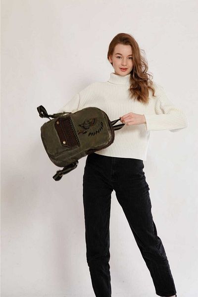 Street Bag Native American Embroidery Backpack Daily Use Travel