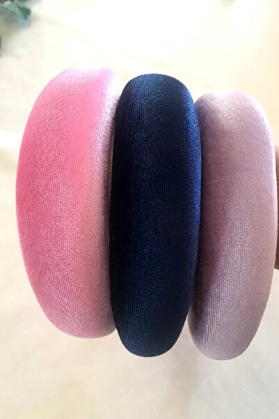 alsaccessories Σετ 3 κορώνες με βελούδινη επένδυση - ροζ, μπλε ναυτικό και λι...