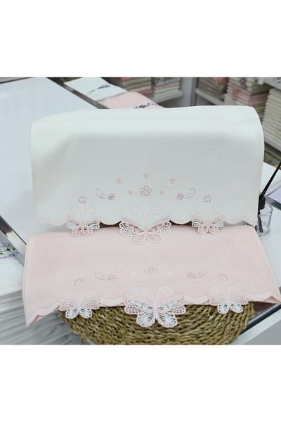 ARLIVA 50*85 Glittery Butterfly Velvet Embroidered Towel 2 Pack