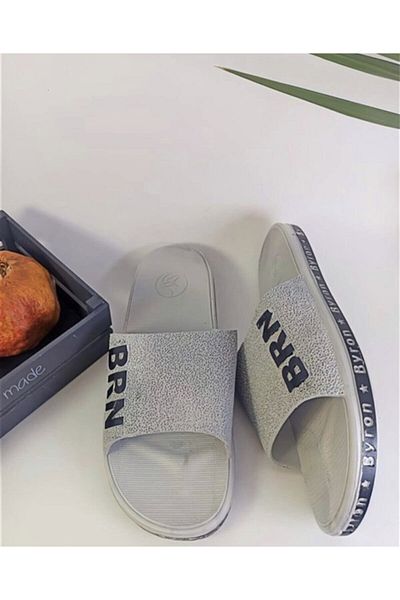 BRN Unisex γκρι ηχομονωτικές αντιολισθητικές παντόφλες σόλας