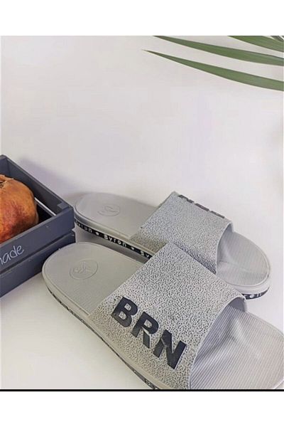 BRN Unisex γκρι ηχομονωτικές αντιολισθητικές παντόφλες σόλας